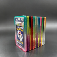 Plaque de protection arrière en TPU à paillettes dégradées 35pt pour cartes gradées, avec plaque en acrylique transparente pour cartes PSA