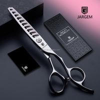 Ciseaux de coiffure professionnels 6 pouces en acier VG10 japonais, à 10 dents épaisses avec micro-creusures pour la dégaine des cheveux
