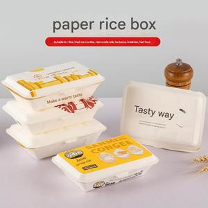 Boîtes à emporter en papier de qualité alimentaire personnalisables en gros avec option logo, boîtes à petit-déjeuner jetables en papier blanc - Product Image 6
