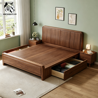 Lit de rangement en bois pleine grandeur, nouveau design, mobilier de chambre à coucher, personnalisable, en stock important, expédition immédiate, le moins cher de notre usine chinoise.