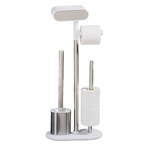 Portarotolo da Bagno Multifunzionale 4-in-1 Verticale con Vano Portaoggetti, Portarotolo da Appendere - Product Image 1