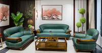 Ensemble de canapés en bois massif Ujinwood avec revêtement en cuir synthétique, design minimaliste réglable, bonne qualité