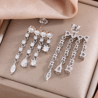 Bijoux fins à la mode, argent sterling S925, hypoallergénique, clous d'oreilles en moissanite VVS GRA, couleur D, franges à pampilles, boucles d'oreilles pendantes pour femmes