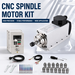 Kit de Motor de Husillo CNC de 1.5KW ER11 Refrigerado por Aire, Husillo Cuadrado con Inversor VFD de 1.5kw, 24000rpm, 110V/220V para Fresado y Taladrado CNC - Product Image 1