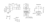 Potentiomètre à 4 broches 5k, capteur de potentiomètre