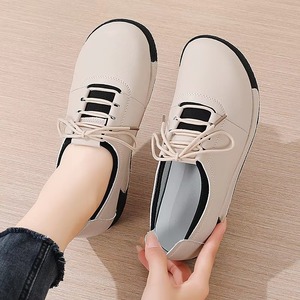 Chaussures de course compensées à lacets pour femmes grandes tailles, style mocassins antidérapants à semelle épaisse, pour l'automne - Product Image 3