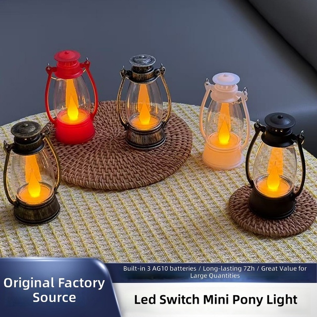 Portable Transparent Mini Kerosene Lamp LED Flameless Candle Light Wedding Christmas Table Decor Ornament