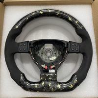Volant sport en cuir et fibre de carbone forgée or, 40 mm, 3 branches, pour VW Golf MK4/MK5/MK6 B6 3C Polo Passat, Plug & Play