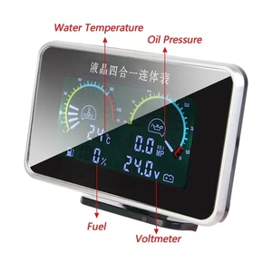12V/24V 4-in-1 tinh thể lỏng áp suất dầu vôn kế nhiệt độ nước dầu mét với 10 mét cảm biến nhiệt độ cho xe ô tô và xe tải - Product Image 6