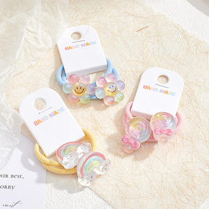 Coleteros de Plástico Transparente con Diseño de Mariposas Arcoíris, Dulces y Lindos, para Niñas, Primavera-Verano - Product Image 2