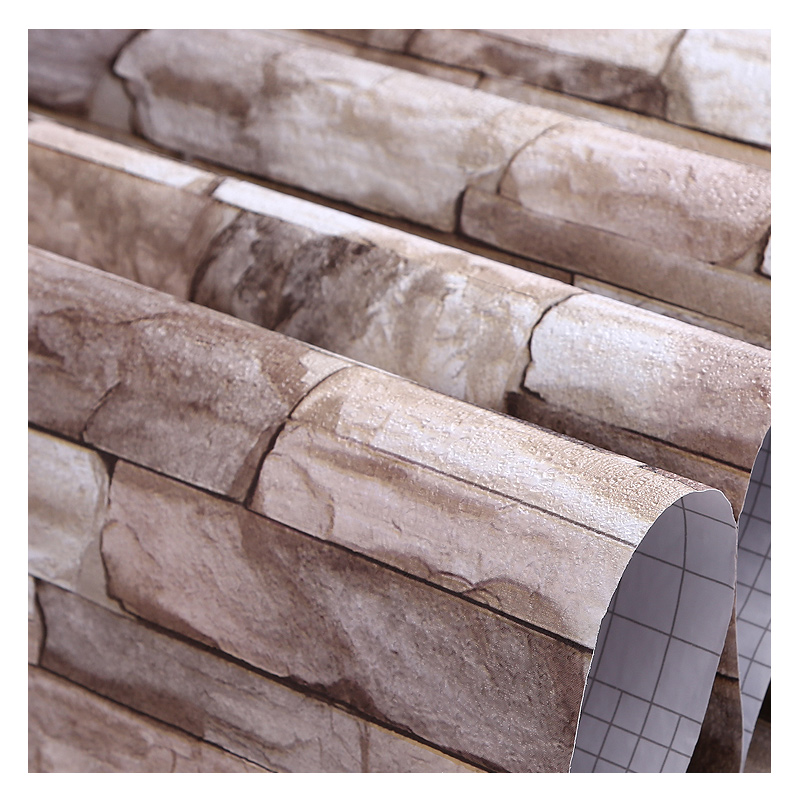 Hot selling Moisture-proof  self-adhesive  3d pvc wallpaper for washroom
