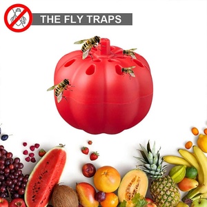 Piège à mouches des fruits domestique non toxique, design en forme de citrouille, piège à Drosophila, tueur de moucherons, attrape-mouches pour la lutte antiparasitaire des moucherons de cuisine - Product Image 2