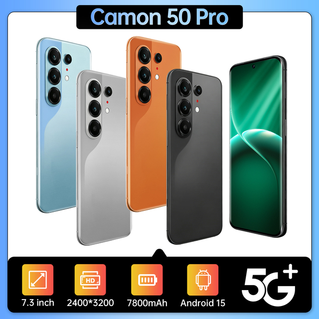 Brand New Camon 50 Pro Original 5G Smartphone 7.3-inch Micro Curved Screen Deca Core 16GB+1TB 108MP OLED Display Android15 Phone