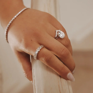 Refined Curved Moissanite <b>Ring</b> Silver Plated Stylish Jewelry for <b>Women</b> <b>Promise</b> <b>Ring</b> Daily Fashion Wear - Product Image 5