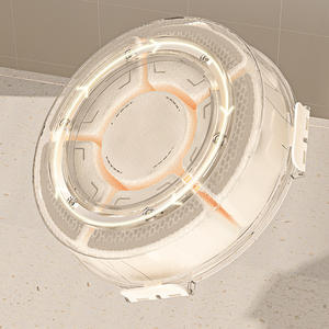 Plateau de service Divideds avec poignée de couvercle Plateaux à collation portables Récipient pour aliments de cuisine Boîte de rangement rotative pour compartiments à épices - Product Image 6