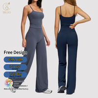 Nouvel ensemble de sport pour femme : débardeur respirant effet push-up, séchage rapide, et pantalon court large pour yoga et fitness