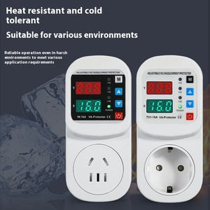 Prises <span class=keywords><strong>de</strong></span> protection contre les surtensions en gros 110V 220V avec écran LCD réglable 16A, protection contre les surtensions, <span class=keywords><strong>prise</strong></span> UE sécurisée - Product Image 3