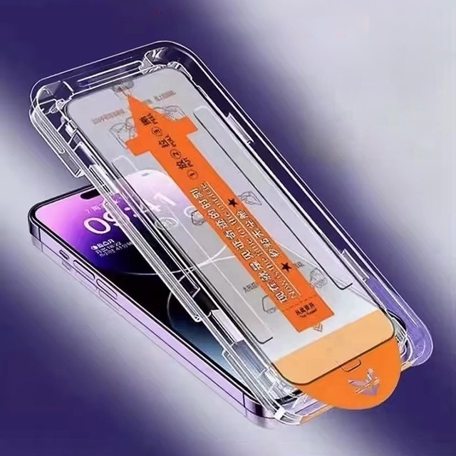 9H Tempered Glass Anti-Fingerprint Bubble Free Screen Protector with Installation Frame for iPhone 17 16 15 14 13 12 Pro Max