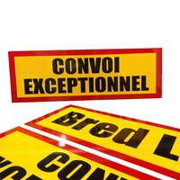CONVOI EXCEPTIONNEL Panneaux de signalisation de sécurité réfléchissants jaunes/noirs en aluminium pour camions et remorques, flexibles avec 4 crochets