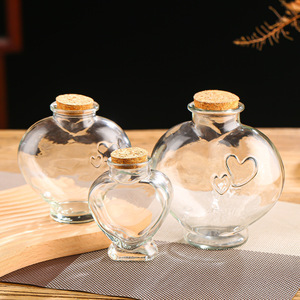 Bouteilles à Vœux <span class=keywords><strong>en</strong></span> <span class=keywords><strong>Verre</strong></span> Transparent <span class=keywords><strong>en</strong></span> Forme <span class=keywords><strong>de</strong></span> Cœur <span class=keywords><strong>en</strong></span> Gros, Bouteilles à Message, Bocaux, Flacons pour Bricolage et Décoration <span class=keywords><strong>de</strong></span> Mariage - Product Image 6