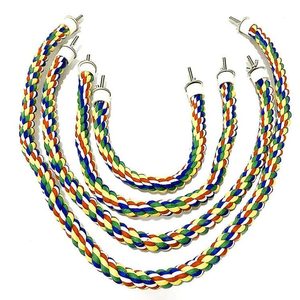 Jouet d'escalade pour oiseaux en <span class=keywords><strong>corde</strong></span> de coton, échelle spirale et <span class=keywords><strong>corde</strong></span> à mâcher pour perroquets de toutes tailles, jouet de cage suspendu durable - Product Image 6