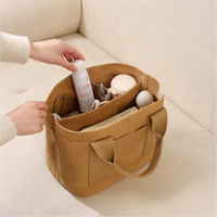 Sac fourre-tout en toile imprimé sur mesure, organisateur multi-compartiments, poche avant, taille et couleur personnalisables, plusieurs options de poignées