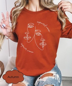 Maglietta femminista Empowered Women Empower Women, t-shirt da donna in cotone a maniche corte con scollo rotondo, per la Giornata Internazionale della Donna - Product Image 3