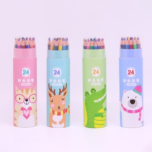 Ensemble de crayons de couleur personnalisés avec logo, motifs de dessins animés multicolores, papeterie - Product Image 5