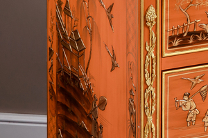 Tavolino antico della consolle della mobilia curva oro e legno giallo del corridoio con il gabinetto d'angolo domestico della mobilia di arte <span class=keywords><strong>orientale</strong></span> - Product Image 4