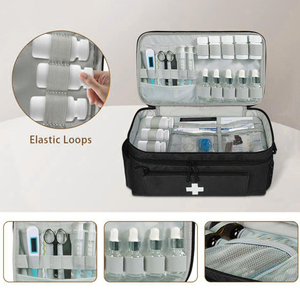 Sac médical - Trousse de premiers soins vide, trousse d'<span class=keywords><strong>urgence</strong></span>, sac d'infirmière, organisateur de médicaments grande capacité avec plusieurs compartiments - Product Image 6