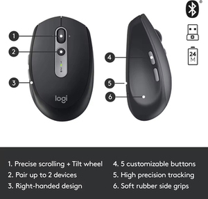Logitech M585 Wireless Bluetooth <b>Mouse</b> Office Home Laptop <b>Mouse</b> Uplink Dual Mode Multi-Device Cross Screen with 2.4 G Receiver - Product Image 4