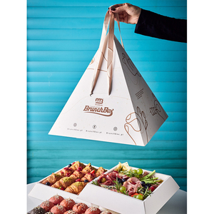 Caja de Comida Premium Personalizada Tipo Pirámide para Brunch, Caja para Pastelería, Postres, <span class=keywords><strong>Dulces</strong></span>, con Compartimentos Apilables - Product Image 1