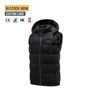 سترة تدفئة كهربائية للرجال والنساء قابلة للعكس ومقاومة للرياح مع غطاء للرأس تعمل بالطاقة عبر USB مع شعار مخصص - Product Image 1