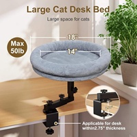 Cama para Gatos Rotativa 360 Graus para Mesa, Assento Ajustável para Borda de Mesa, Cesto Suspenso com Fixação por Grampo