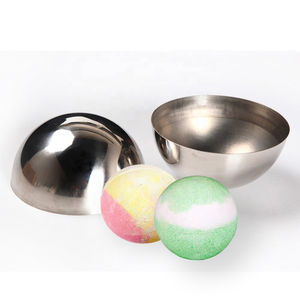 Moules à bombes de bain en acier inoxydable AISI 304 poli personnalisés LEASON, formes hémisphériques de 50 mm/60 mm/70 mm, bord roulé pour savon de bord - Product Image 1