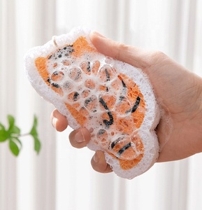 Nhà bếp làm sạch dễ thương hình dạng miễn phí của vết trầy xước in mô hình nén cellulose phân hủy sinh học nén gỗ bột giấy miếng bọt biển - Product Image 1