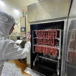 Aimeida <span class=keywords><strong>Four</strong></span> à Fumage Commercial Automatique Multifonction en Acier Inoxydable, Chambre à Vapeur et Fumée, Nouvelle Capacité 30kg-1000kg pour Viande - Product Image 5