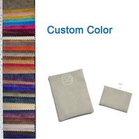 Gris clair Daim Satin Doublure Enveloppe Pliant Boucle D'oreille Collier Bracelet Anneau Paquet Sac Pochette À Bijoux avec Pad