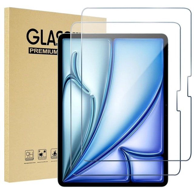 Wholesale HD Clear 9H 2.5D 0.33mm Thick 1/2 Pack Anti-Scratch Tablet Tempered Glass Screen Protector for iPad Air 11 M2 M3 M4