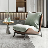 Fauteuil à dossier incurvé en velours doré rembourré doux Salon Moderne Accent Chambre à coucher Chaise