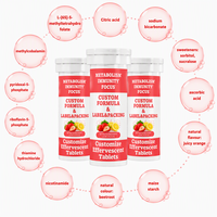 Comprimés effervescents de vitamine C personnalisés, fabricant OEM, sans sucre, saveur limonade fraise, formule multivitaminée