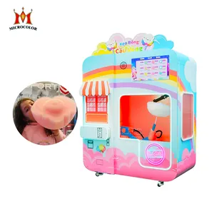 Cotton Candy Vending Machine With Sugar Full Automatic Electric Robot Cotton Candy Vending Machine