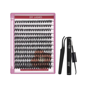 Kit <span class=keywords><strong>di</strong></span> Ciglia a Ciuffi Voluminosi con Logo Personalizzato, Semi-Fatte a Mano, Morbide, Ricciolo Uniforme, Fascia in Cotone Nero, Spessore 30D/40D/50D - Product Image 3