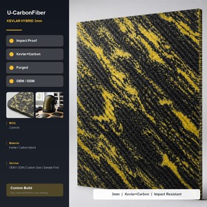 Plaque en fibre de <span class=keywords><strong>carbone</strong></span> <span class=keywords><strong>Kevlar</strong></span> 3 mm, résistante aux chocs, composite forgé hybride pour équipement de protection, armure UAV, sports nautiques - Product Image 1