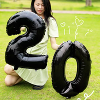 Ballons en feuille de couleur noir et blanc de 32/40 pouces, ballons numérotés pour mariage, fête d'anniversaire, fournisseur de décoration d'ambiance, ballons numérotés de haute qualité