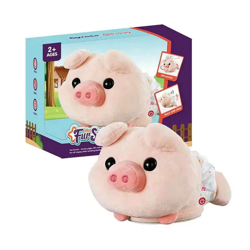 Electric pig stuff plush toy voice-control dancing animal doll toys gyrate piggy
