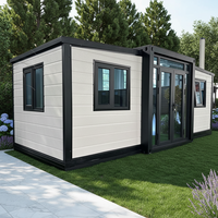 Maisonnette modulaire extensible de conception moderne, isolée thermiquement, préfabriquée, portable, pour la vie en plein air