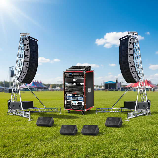 Complete Set Passive Line Array Powered pa Speakers and 18 Inch Bass Complete Professional Sound System Outdoor Sound System