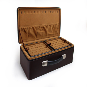 Valise à bijoux en cuir PU Weimei, vente en gros, personnalisable avec logo, design multifonctionnel avec plateau - Product Image 5