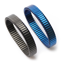 18K Or Dubaï Bracelet Moyen-Orient Énorme Large Manchette Bracelet Femmes En Acier Inoxydable Bracelet Extensible Arabie Saoudite Printemps Maille Bracelet